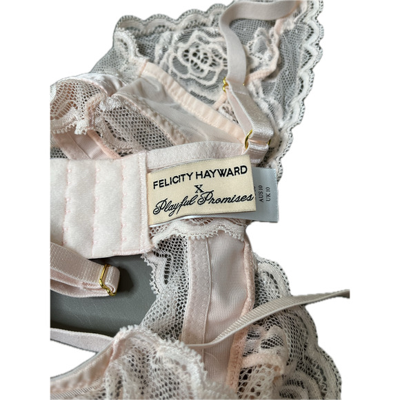 Felicity Hayward X Playful Promises delicate floral sheer lace bralette US 6 - Picture 3 of 5